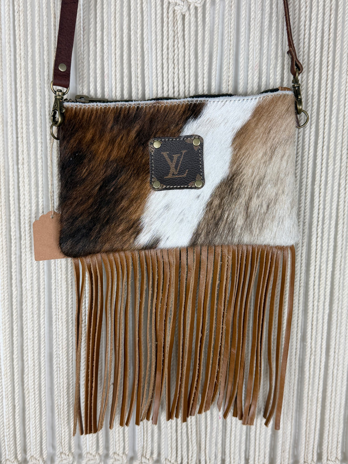 LV Lux Rodeo Fringed Crossbody - Brown + White Cowhide