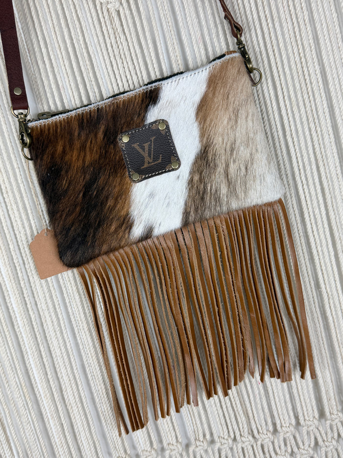 LV Lux Rodeo Fringed Crossbody - Brown + White Cowhide