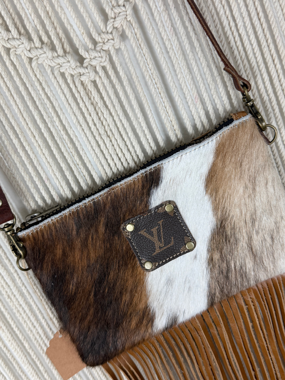 LV Lux Rodeo Fringed Crossbody - Brown + White Cowhide