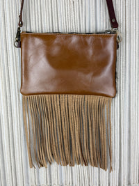 LV Lux Rodeo Fringed Crossbody - Brown + White Cowhide