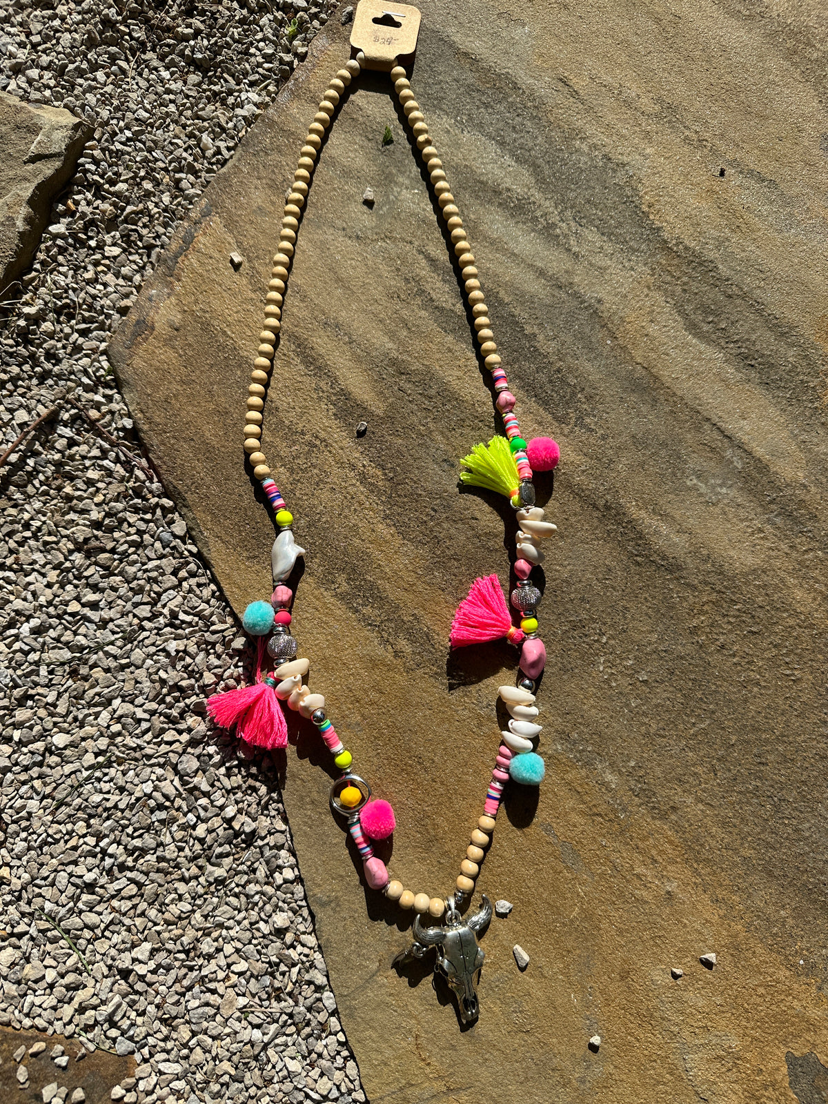 Neon Festival Concert Tassel Beaded Necklace