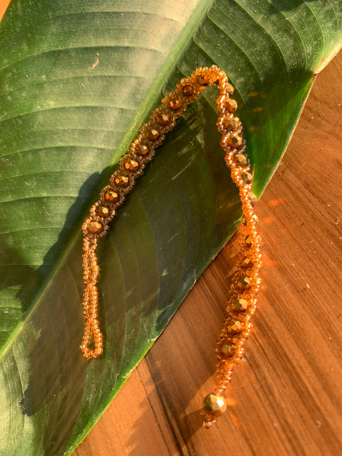 Daisy Boho Beaded Bracelet - Gold