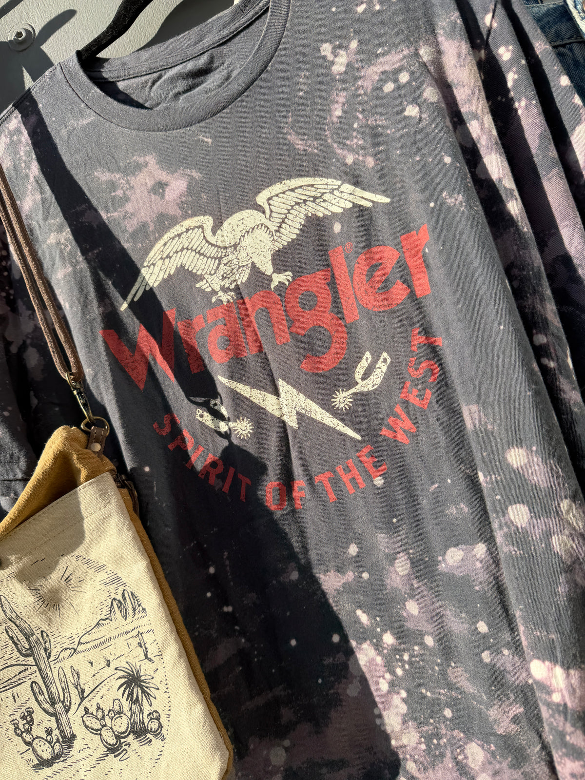 Wrangler Washed Gray Distressed Tee