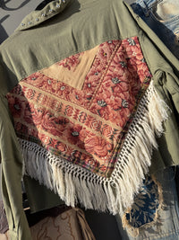 Macrame Studded Olive Jacket