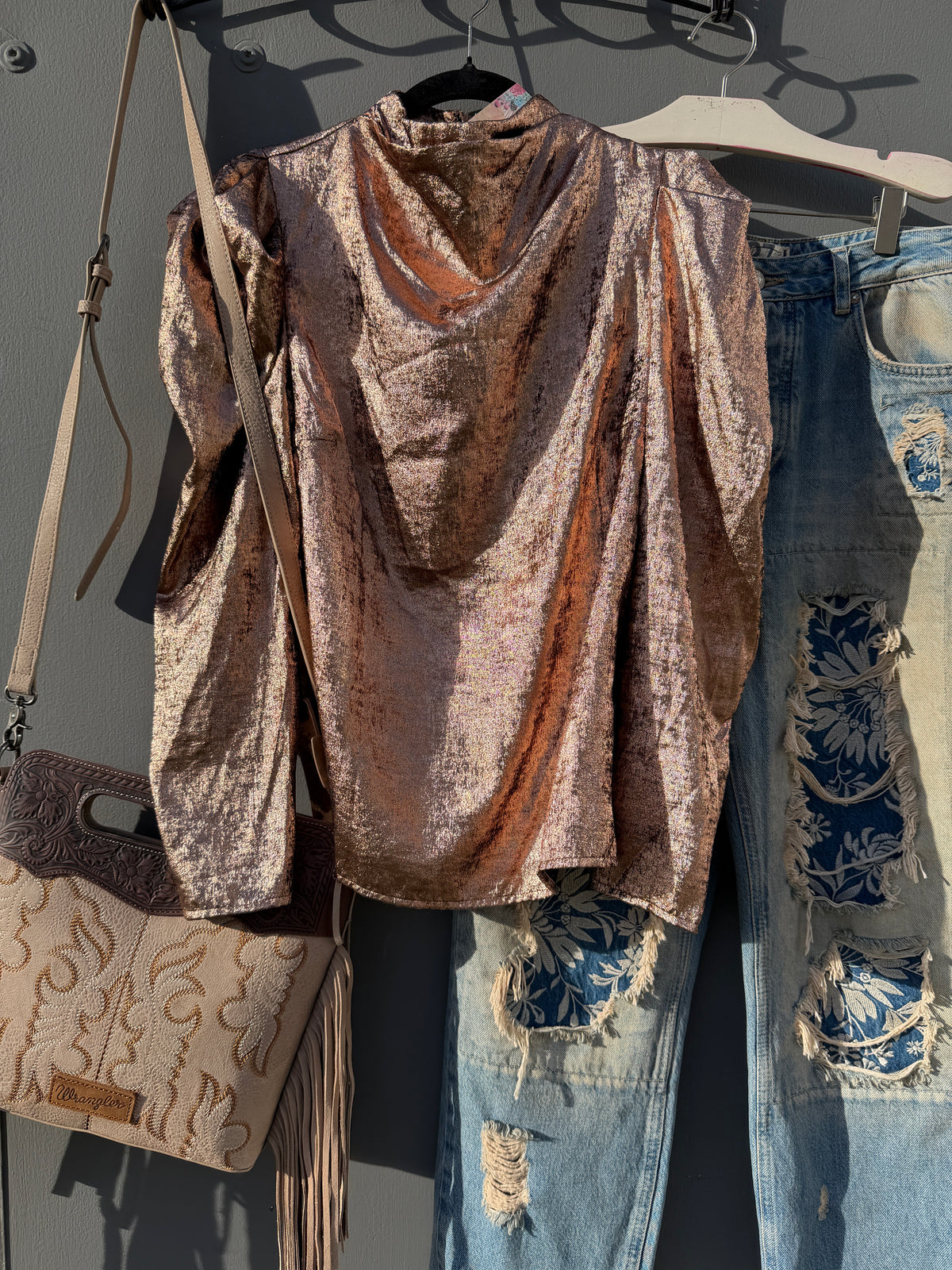 Golden Bronze Metallic Blouse