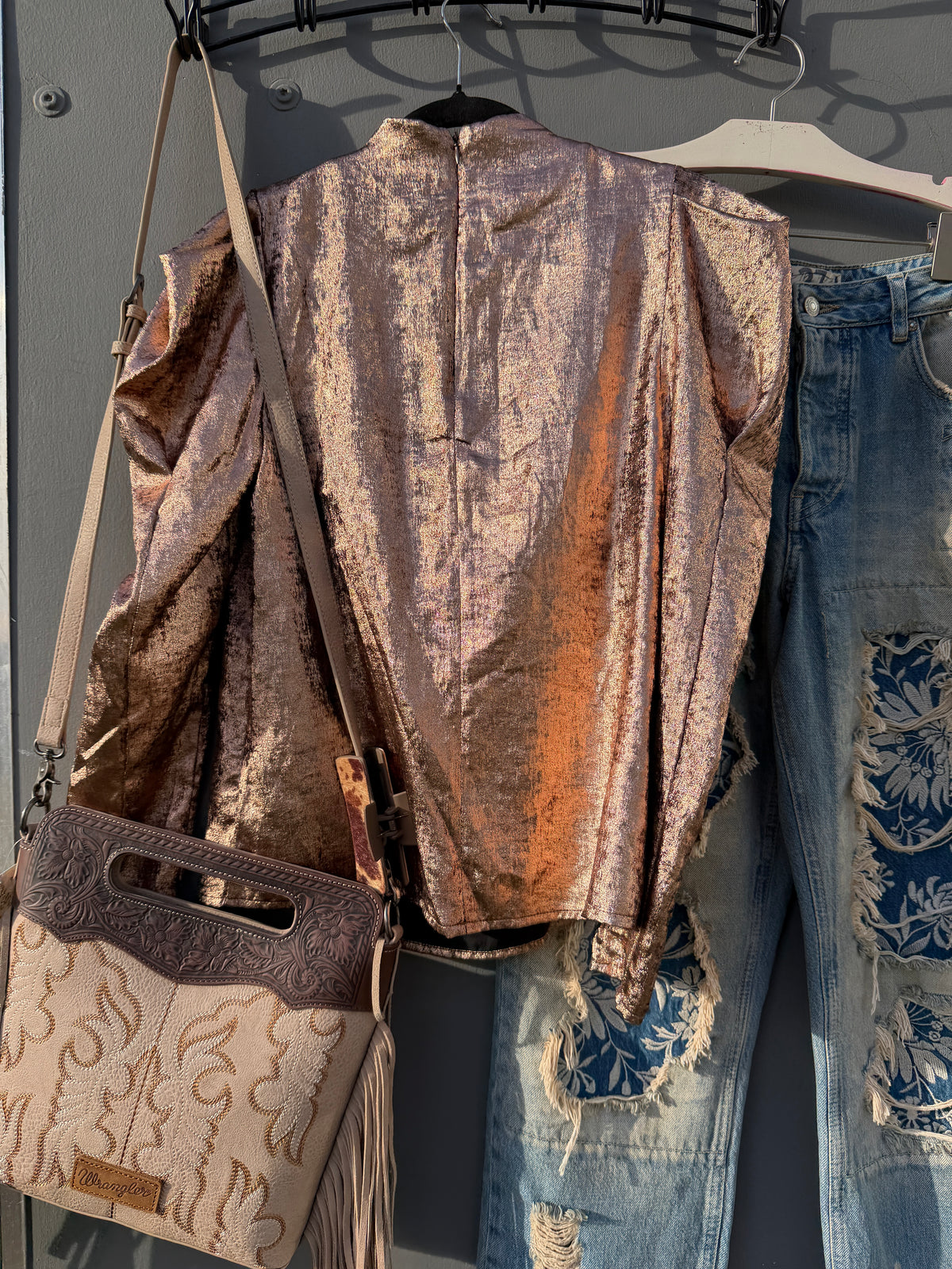 Golden Bronze Metallic Blouse