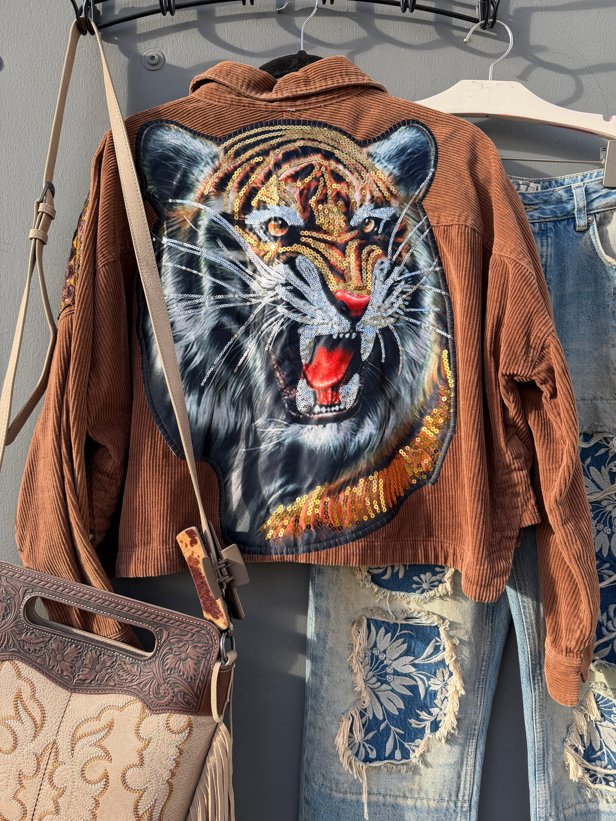 Golden Corduroy Tiger Jacket