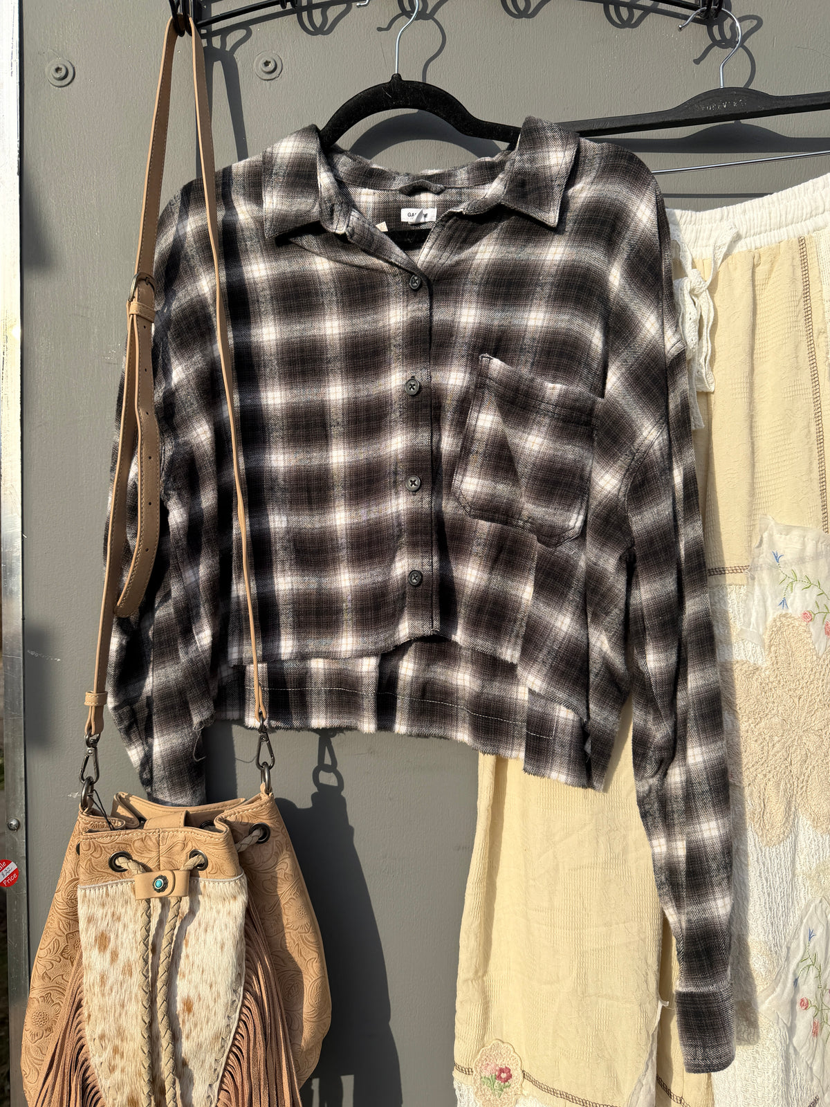Mustang Distressed Plaid Flannel