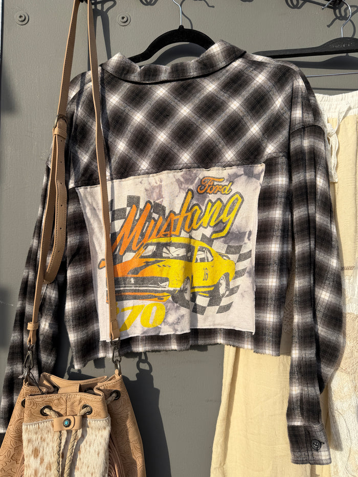 Mustang Distressed Plaid Flannel