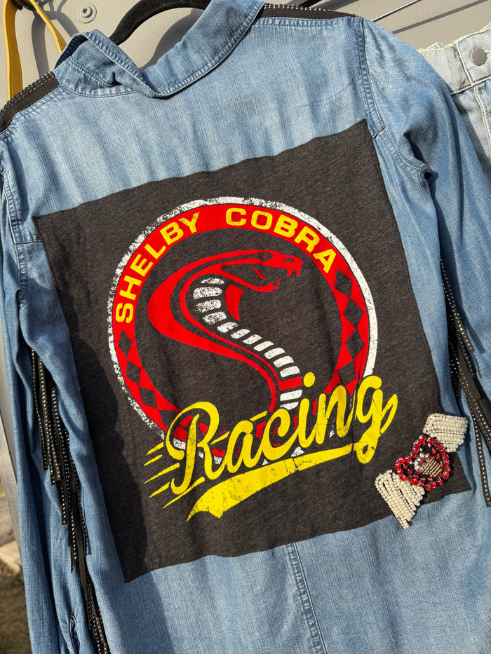 Shelby Cobra Racing Fringed Chambray Shirt