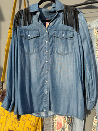 Shelby Cobra Racing Fringed Chambray Shirt
