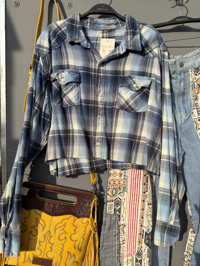 Beer Latte Crop Ombre Flannel