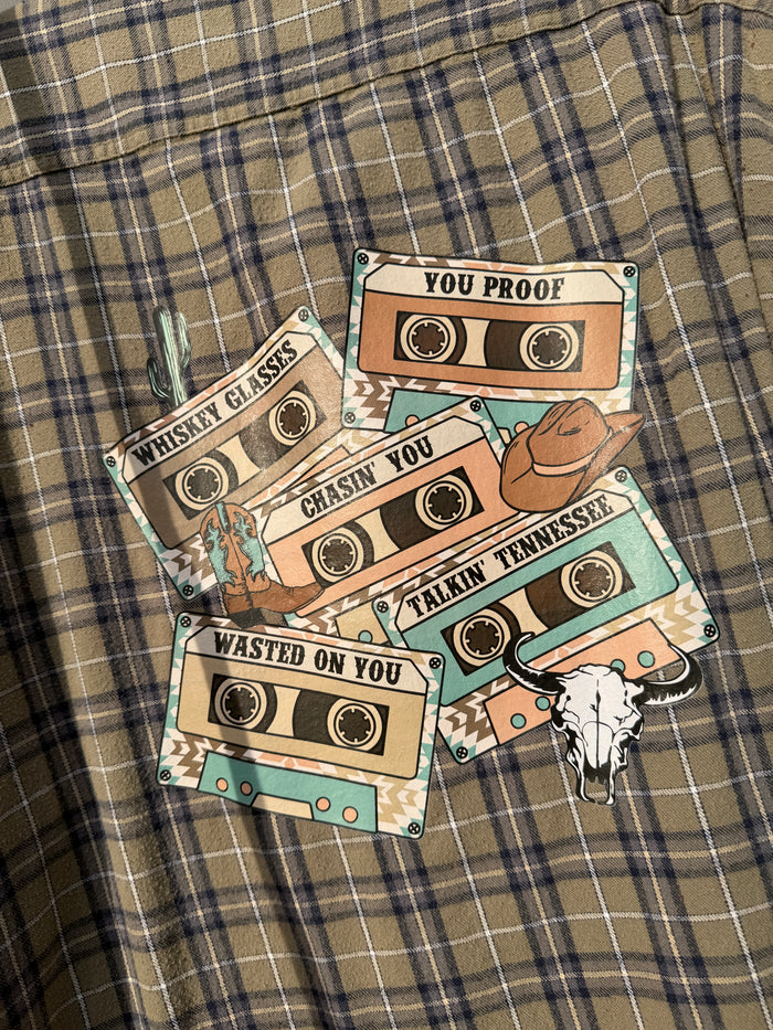Country Music Inspired Retro Tape Flannel