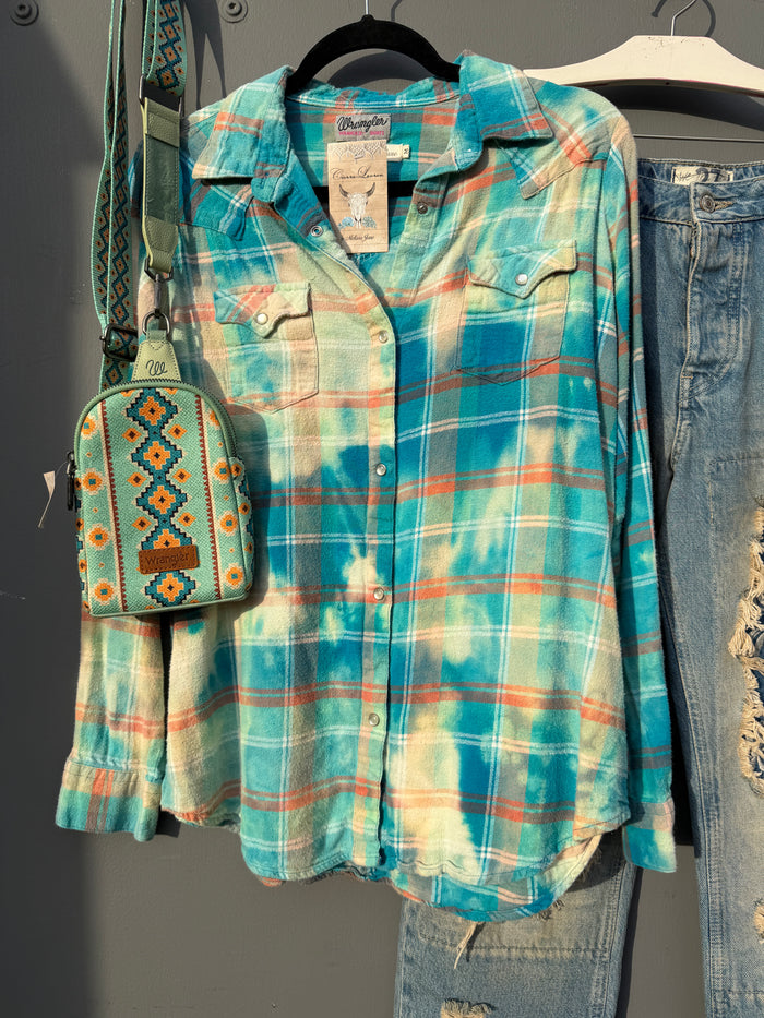 Wild Girls Gone Country Distressed Flannel Shirt