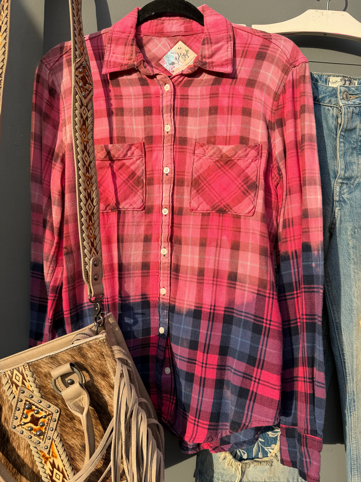 Real Cowboys Walk Like This Vibrant Flannel Shirt