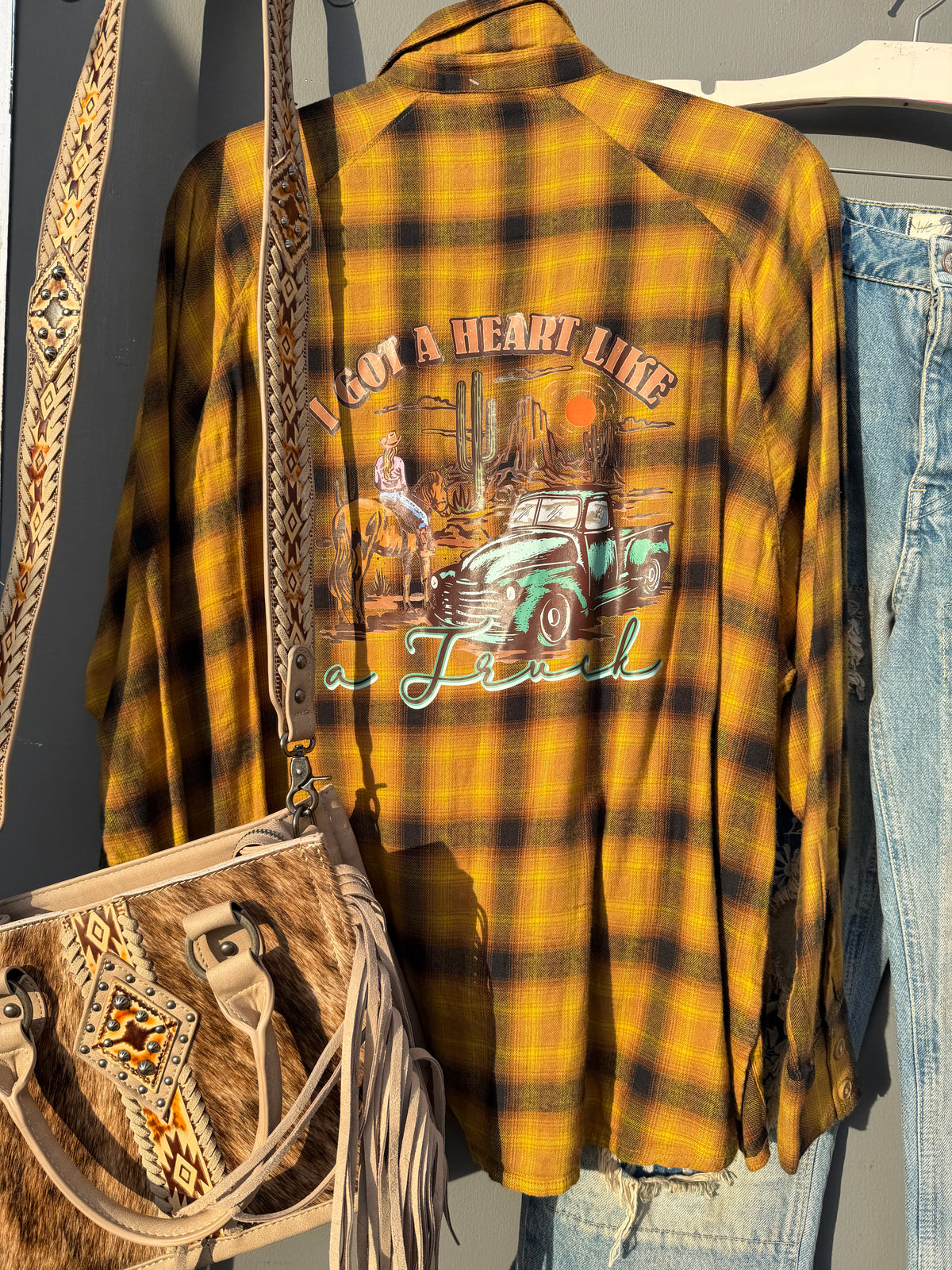 Heart Like A Truck Flannel Shirt