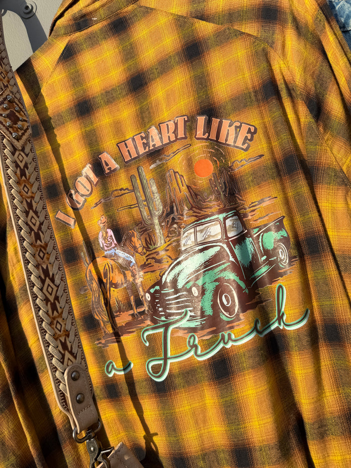Heart Like A Truck Flannel Shirt