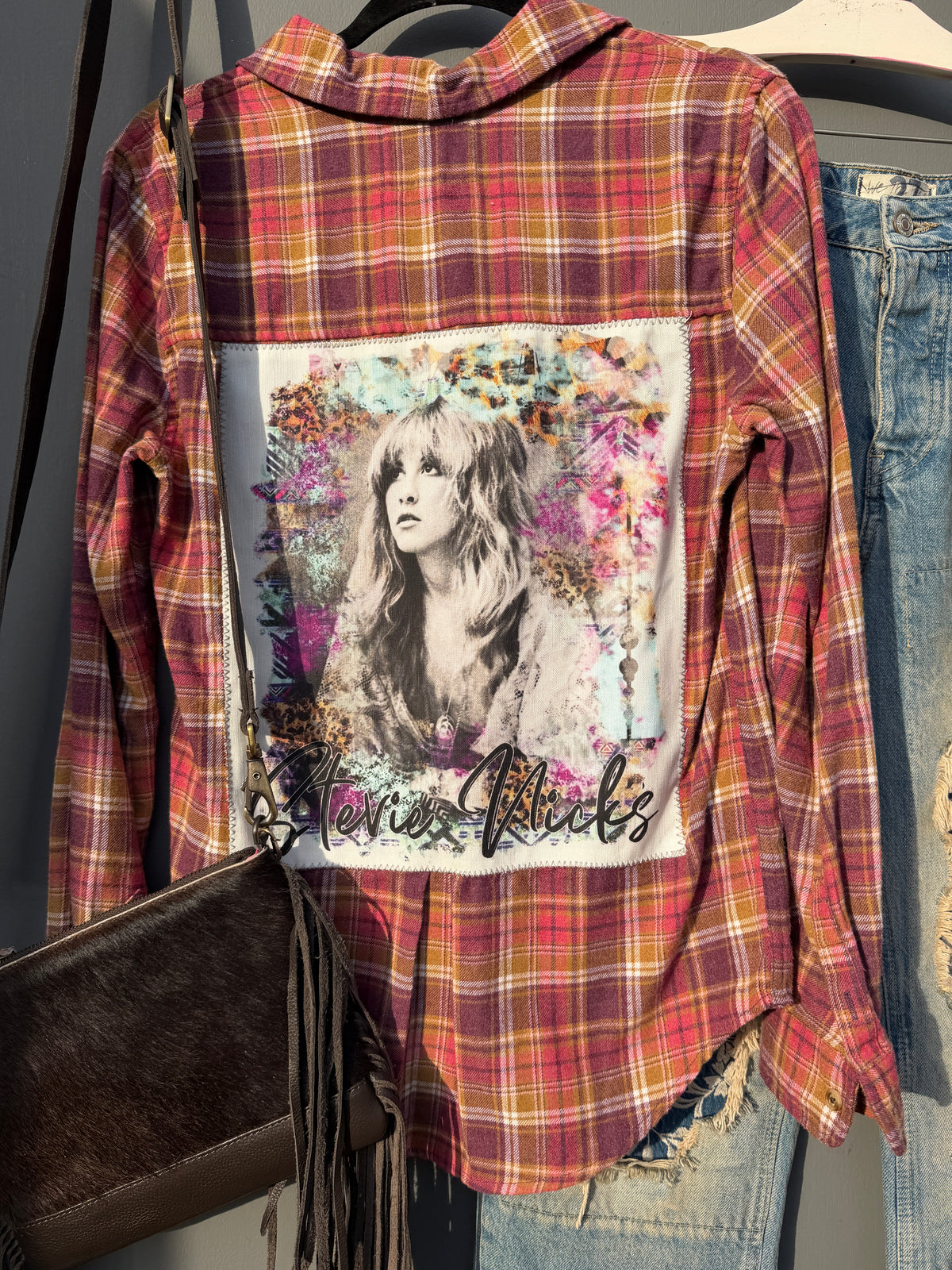 Gypsy Style Artisan Flannel Shirt - Plum