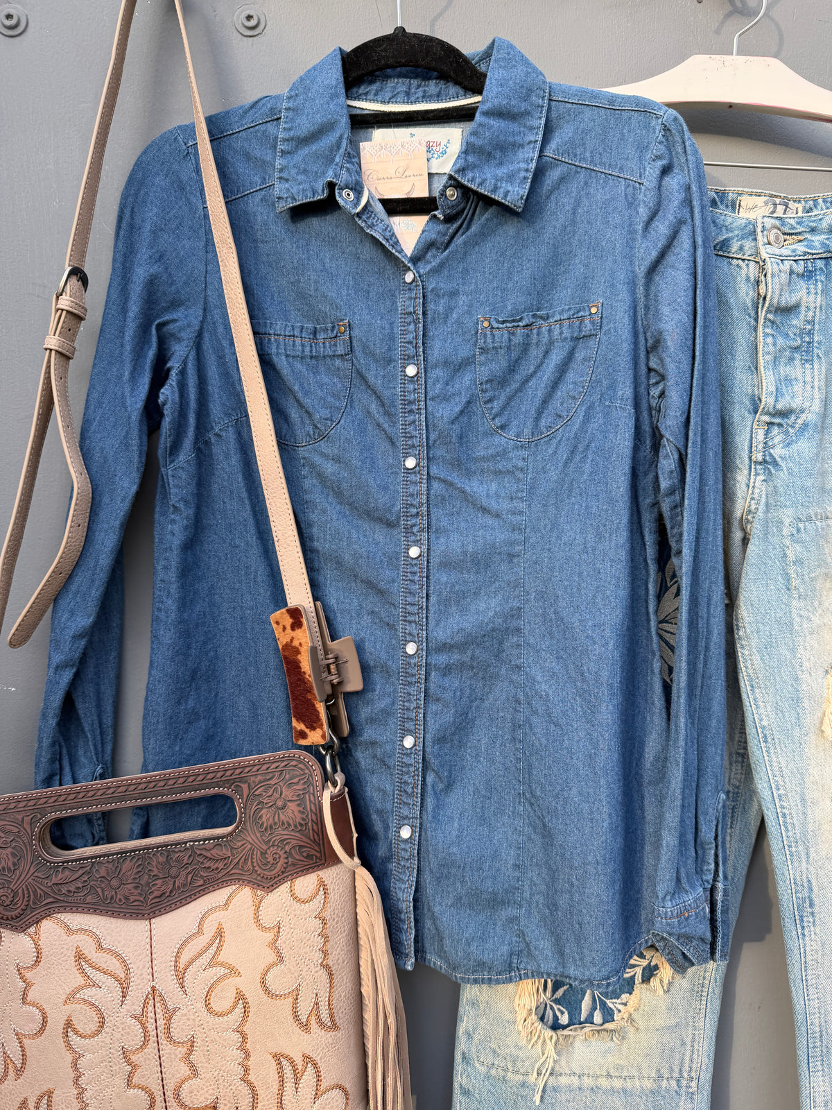 Wrangler Chambray Western Top