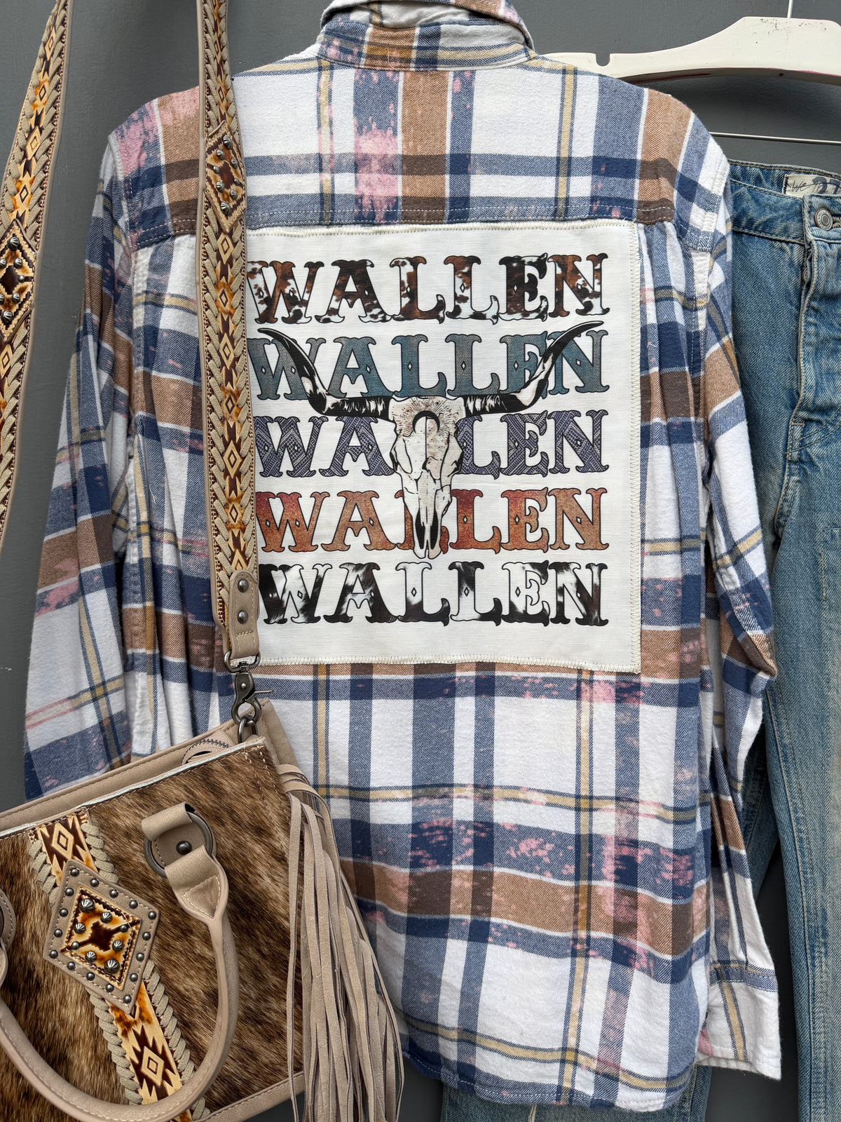 Country Concert Cow Skull Western Flannel