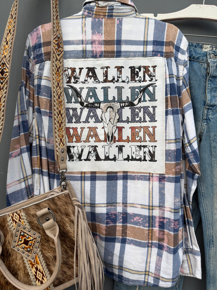 Country Concert Cow Skull Western Flannel