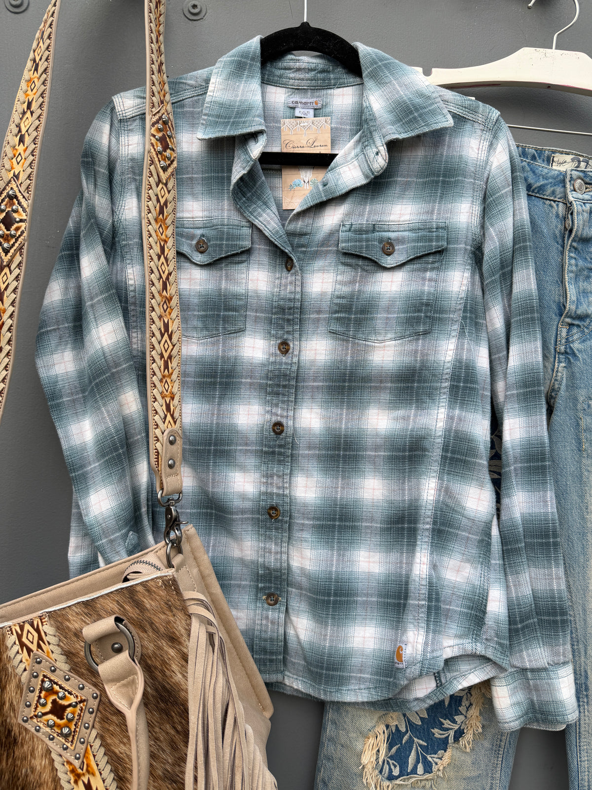 Carhart Dusty Blue Flannel