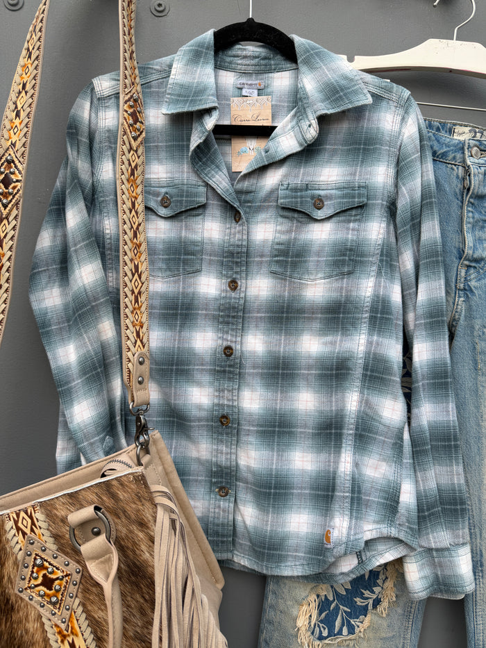 Carhart Dusty Blue Flannel