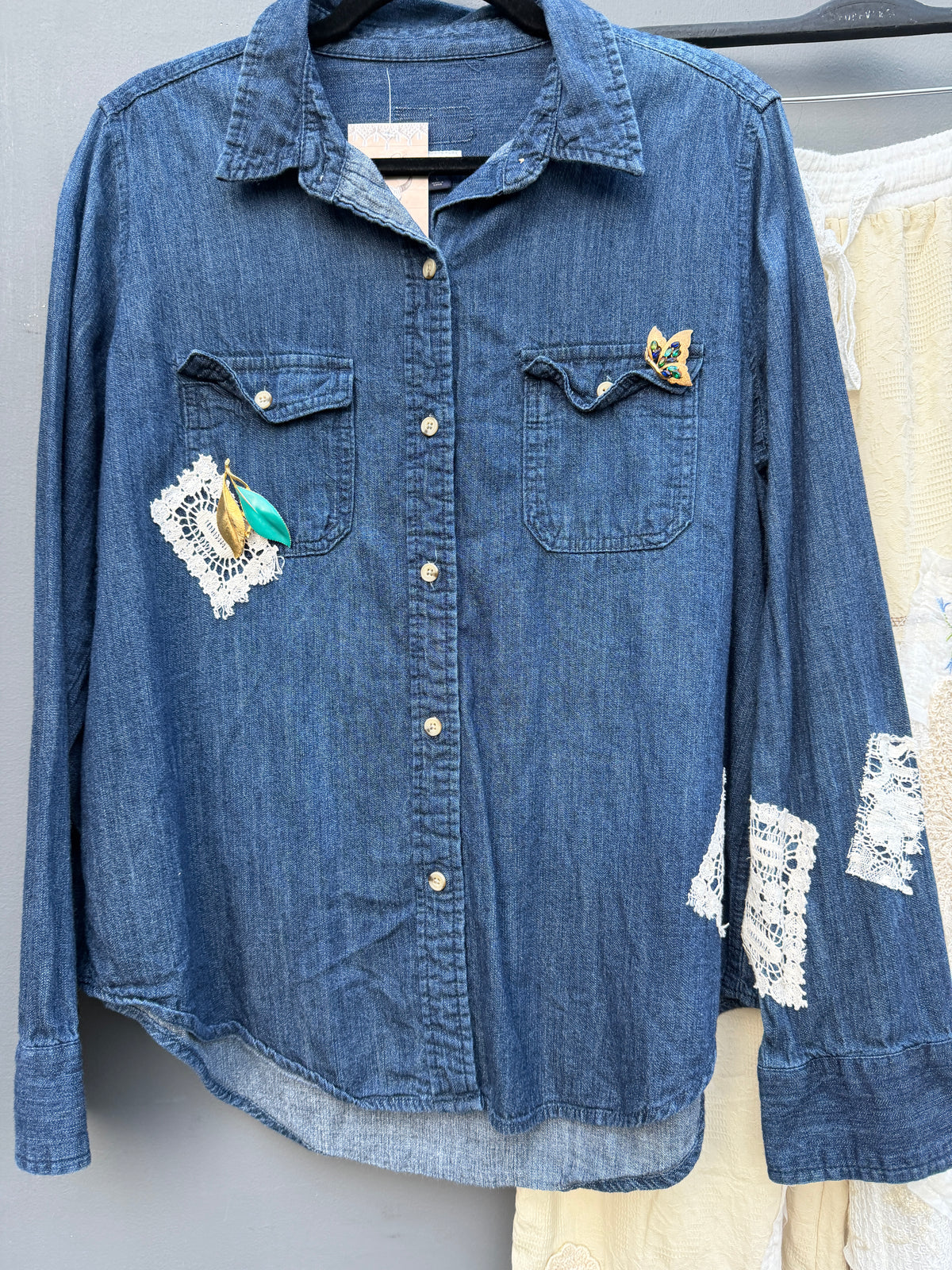 Quilted Denim Western Shirt