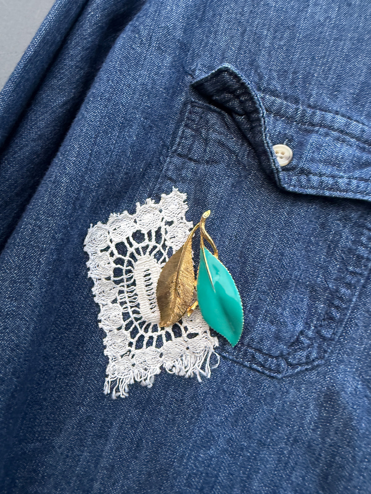 Quilted Denim Western Shirt