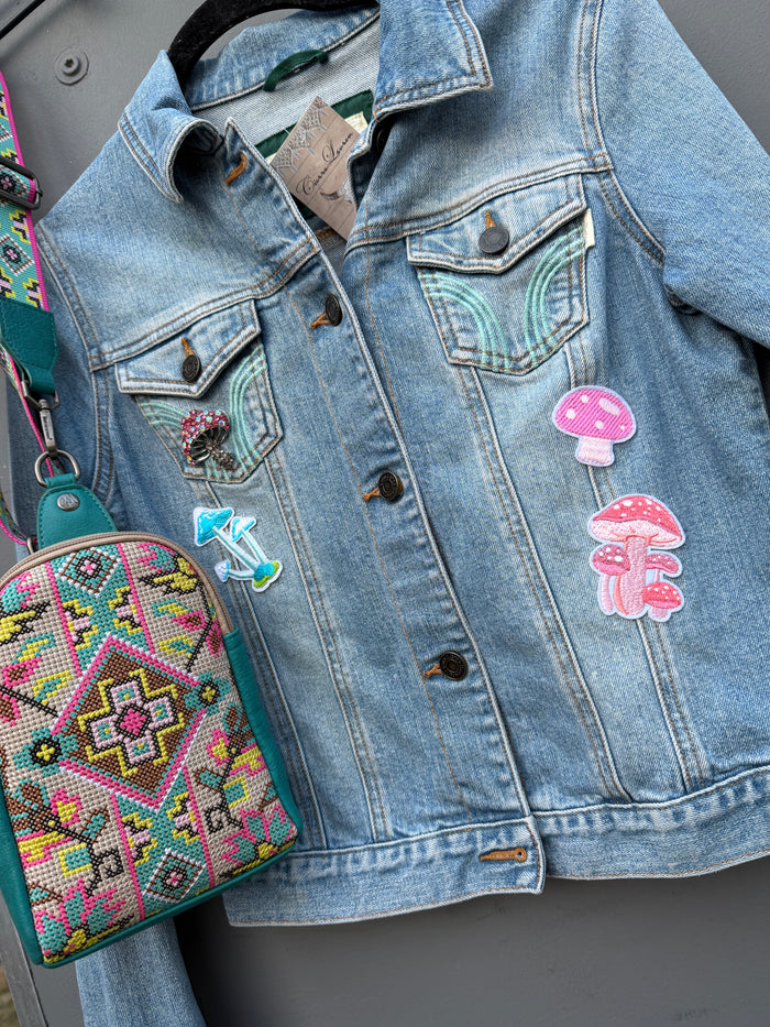 Pastel Mushroom Hippie Jacket