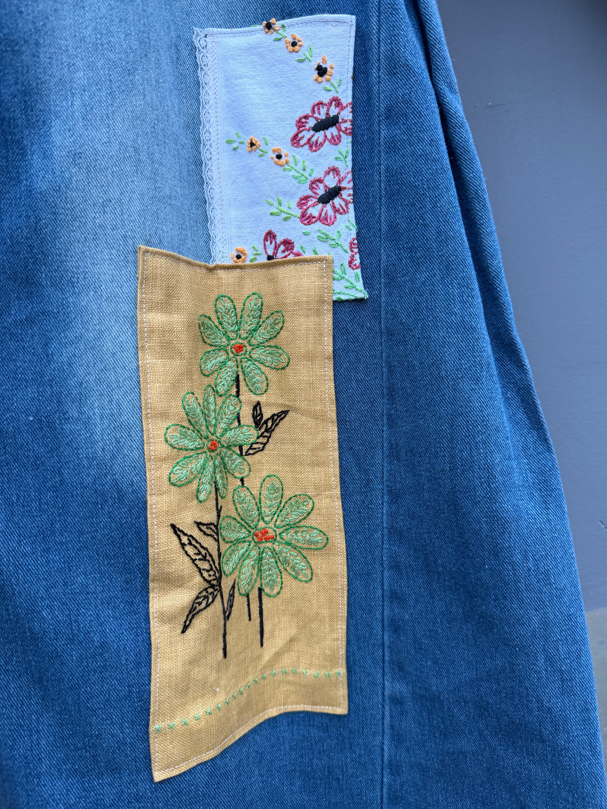 Bohemian Patchwork Denim Jumpsuit