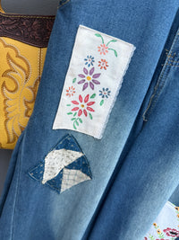 Bohemian Patchwork Denim Jumpsuit