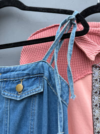 Bohemian Patchwork Denim Jumpsuit