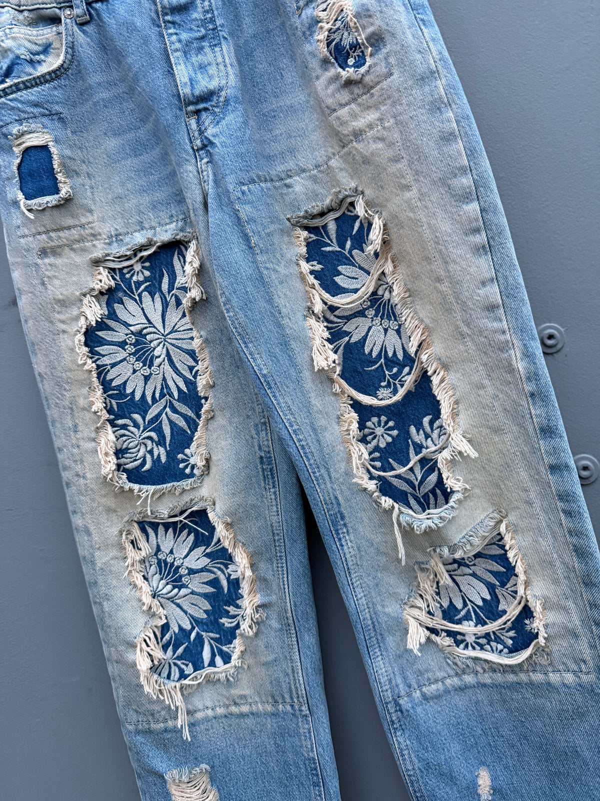 Free People Patchwork Jeans