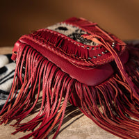 Montana West Genuine Leather Hair-On Cowhide Fringe Bohemian Crossbody - Burgundy