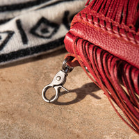 Montana West Genuine Leather Hair-On Cowhide Fringe Bohemian Crossbody - Burgundy