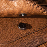 Montana West Genuine Leather Hair-On Cowhide Fringe Bohemian Crossbody - Camel