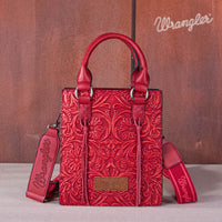 Wrangler Embossed Top Handle Crossbody Bag - Red