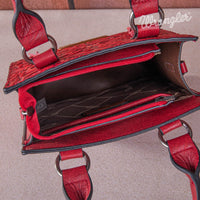 Wrangler Embossed Top Handle Crossbody Bag - Red