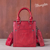 Wrangler Embossed Top Handle Crossbody Bag - Red