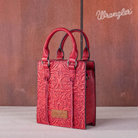 Wrangler Embossed Top Handle Crossbody Bag - Red