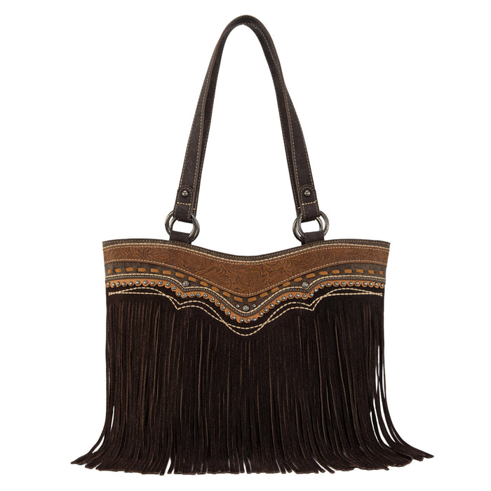 Montana West Fringe Collection Concealed Carry Tote - Brown