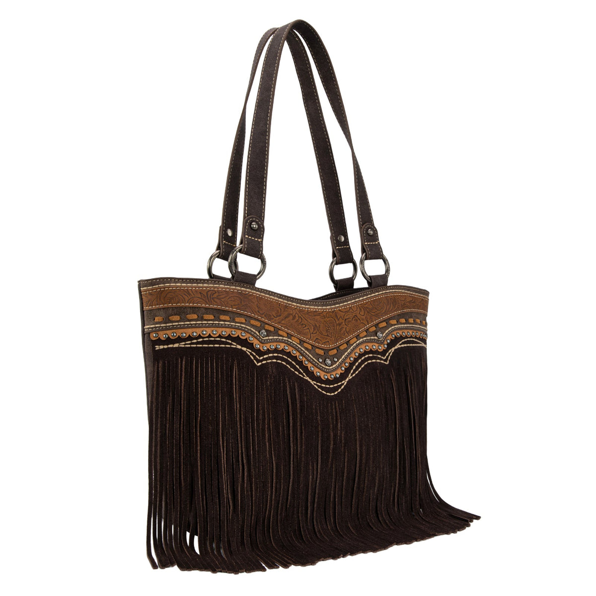 Montana West Fringe Collection Concealed Carry Tote - Brown