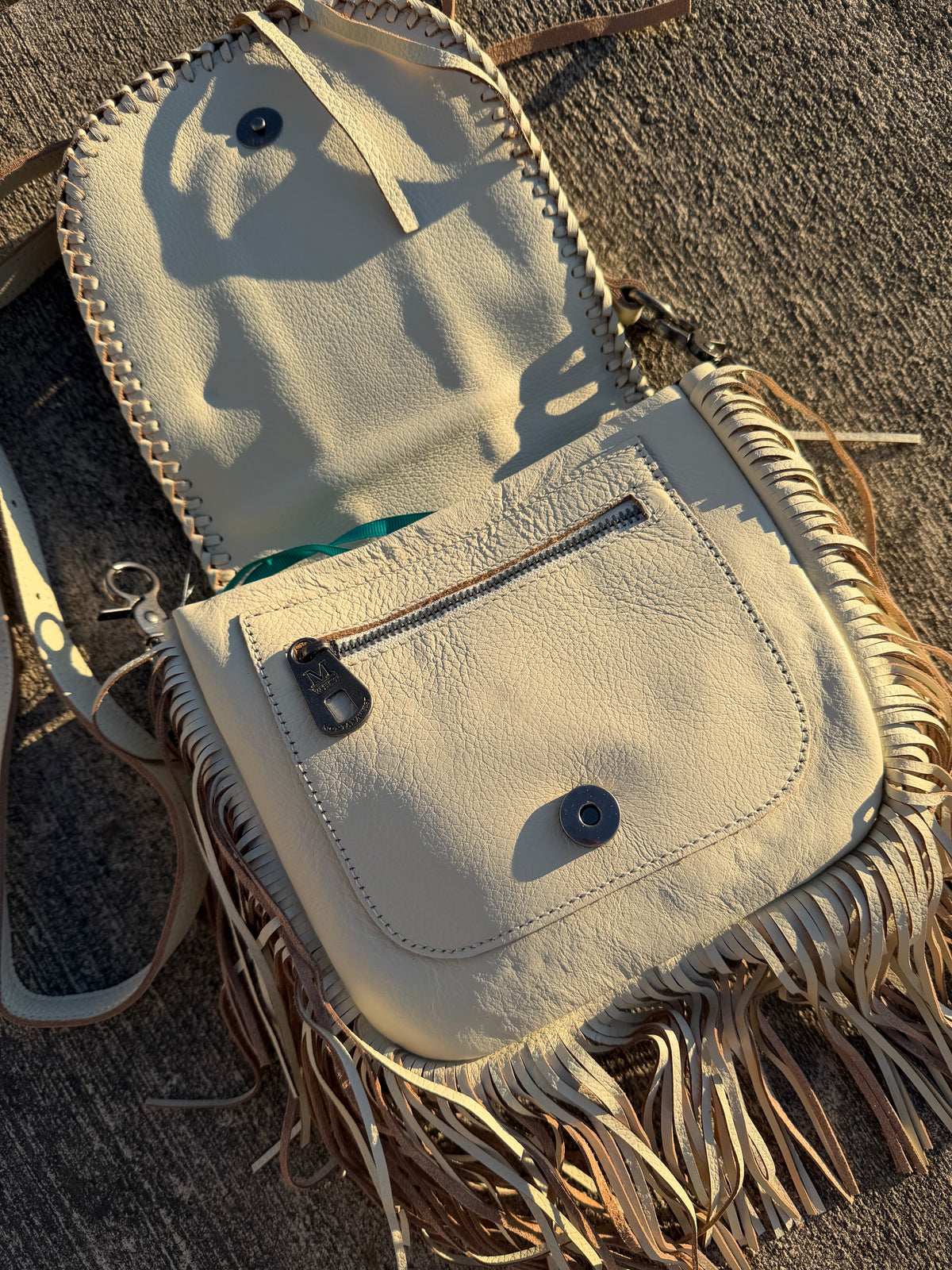 Montana West Genuine Leather Hair-On Cowhide Fringe Bohemian Crossbody - white