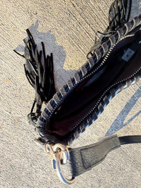 Trinity Ranch Hair-On Cowhide Fringe Concealed Carry Crossbody Bag - Black