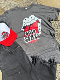 Ohio State Tongue Tee - Gray