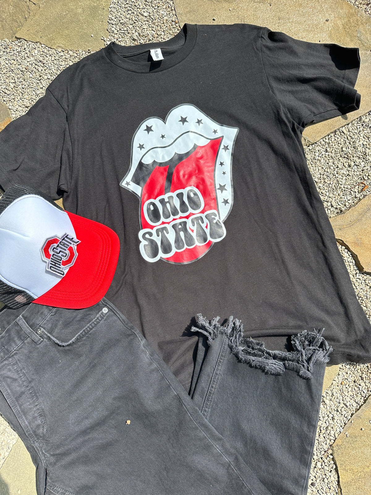 Ohio State Tongue Tee - Black