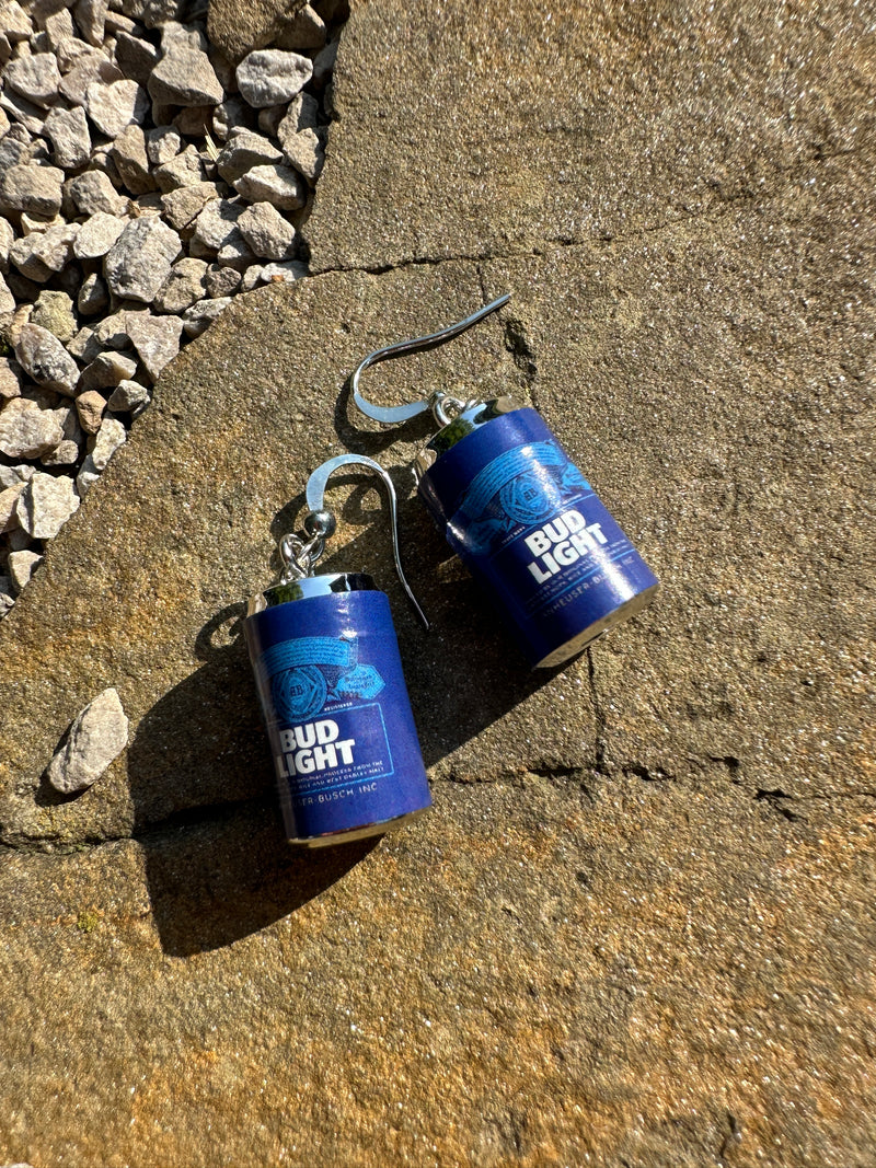 Bud Light Beer Can Earrings