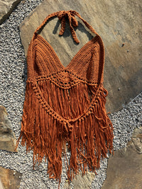 Rust Crochet Top - Rust