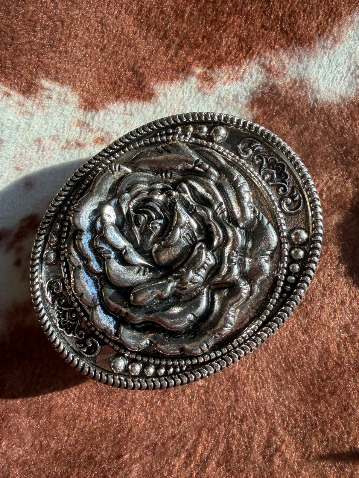 Silver Metal Rose Western Phone Grip